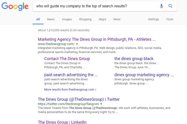 Search engine optimization at The Dines Group